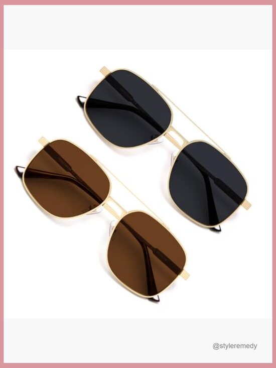 Polarized Square Aviator Sunglasses UV Protection Men Women main image 6
